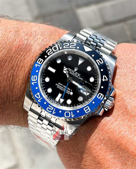 rolex gmt 2 batman replica|rolex gmt master 2 size.